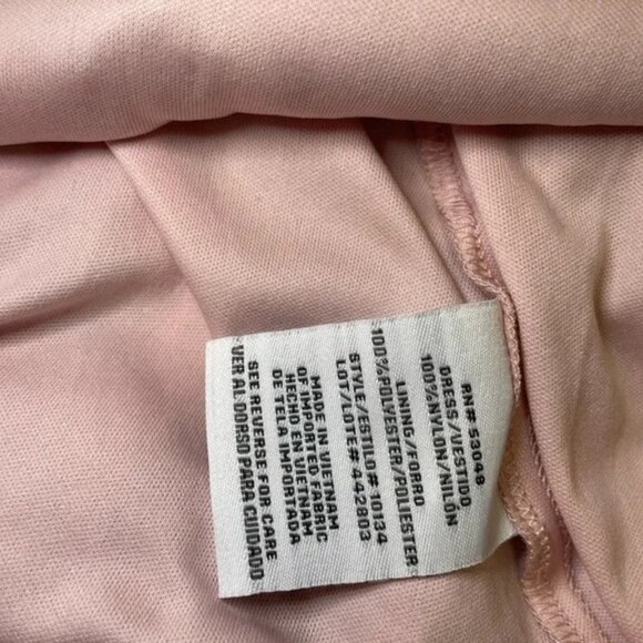 Morgan & Co 10134 Pink Gown with Floral Sequin Mesh Overlay Prom Gown Size 7 NWT - Picture 8 of 8